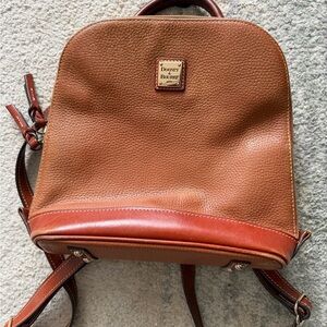 Dooney & Bourke Tan and Brown Leather Backpack